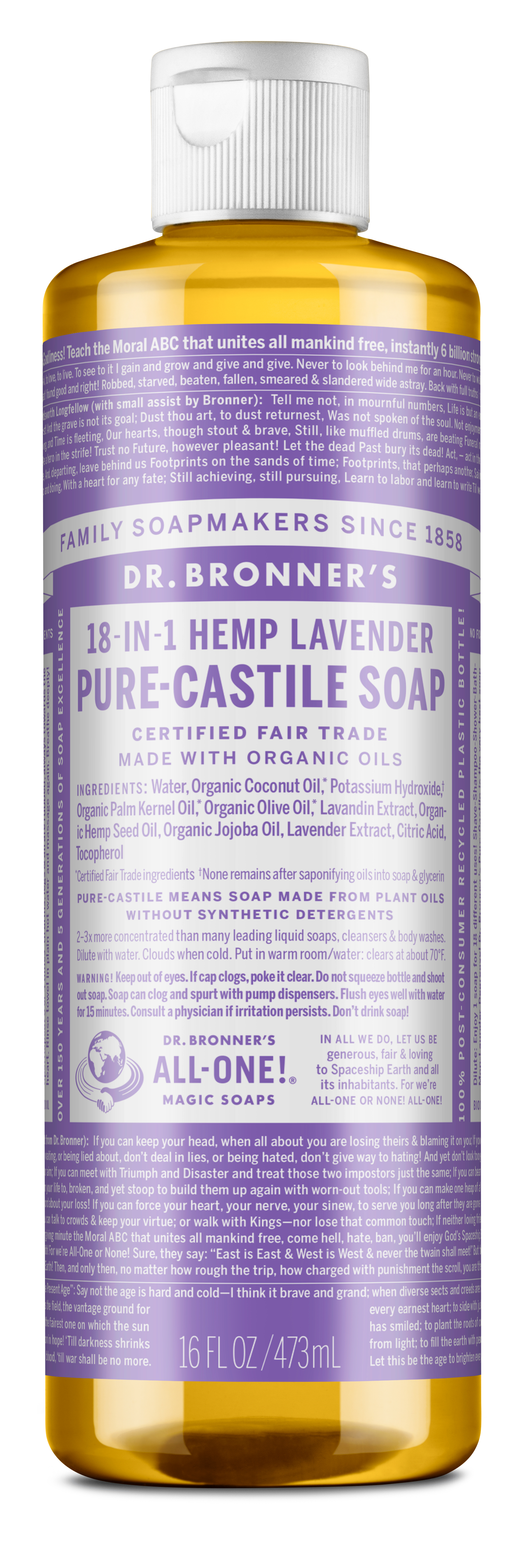 Order Dr. Bronner's Lavender Pure-Castile soap, 16 fl oz food online from Rite Aid store, READING on bringmethat.com