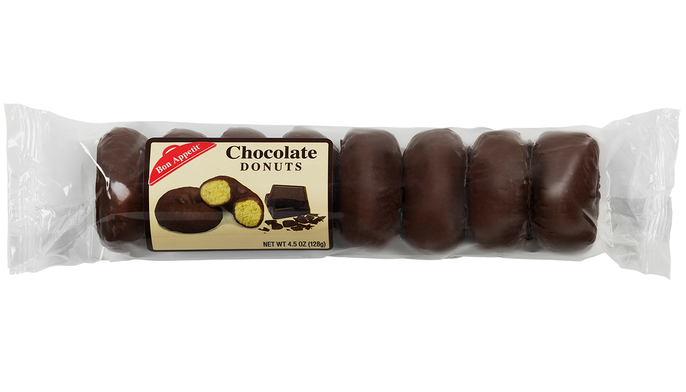 Order Bon Appetit Chocolate Donuts 6 Pack food online from Extramile store, La Quinta on bringmethat.com