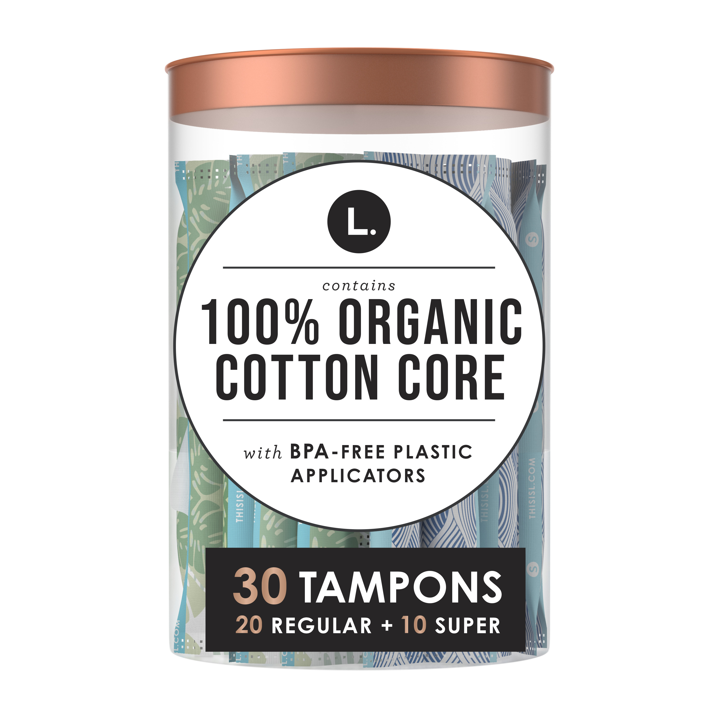 Order L. Organic Cotton Tampons, Multipack, Regular/Super Absorbency - 30 ct food online from Rite Aid store, MILLER PLACE on bringmethat.com