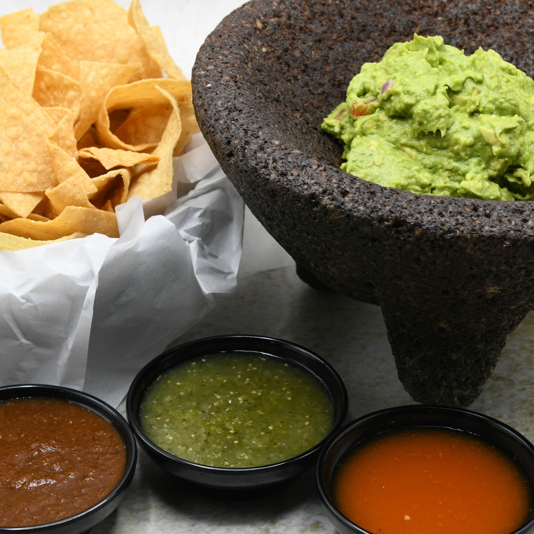 Order Warm Tortilla Chips & Salsa Trio food online from Dos Caminos store, New York on bringmethat.com