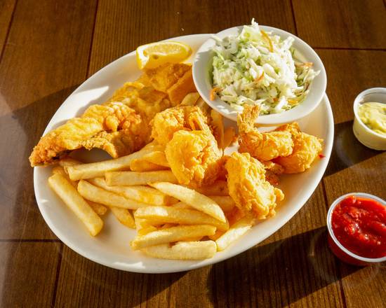 Order Fried Shrimp & Flounder food online from Texas Roadhouse Grill store, Myrtle Beach on bringmethat.com