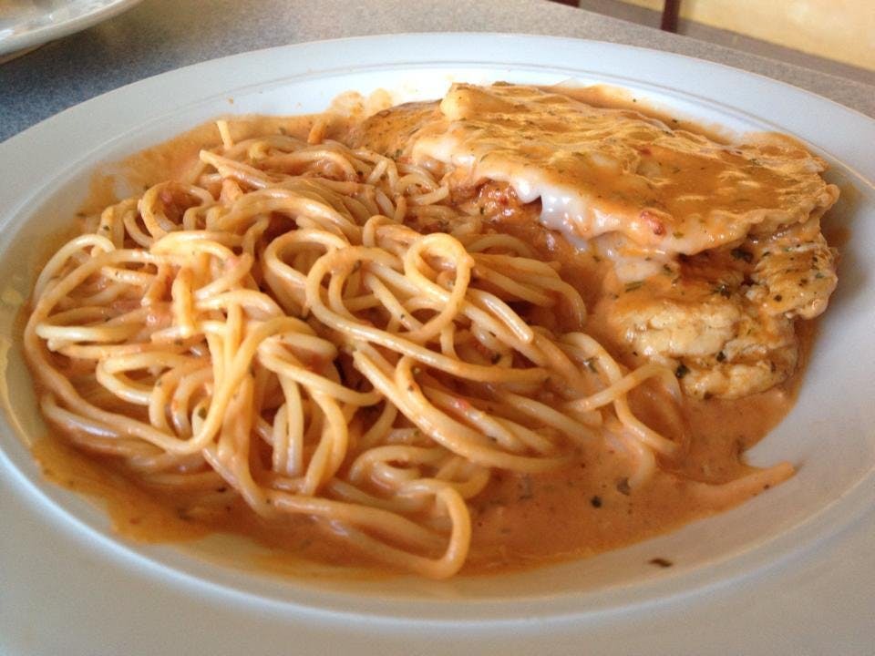 Order Chicken Marsala - Entree food online from Ferra Italian Restaurant store, Sherman on bringmethat.com