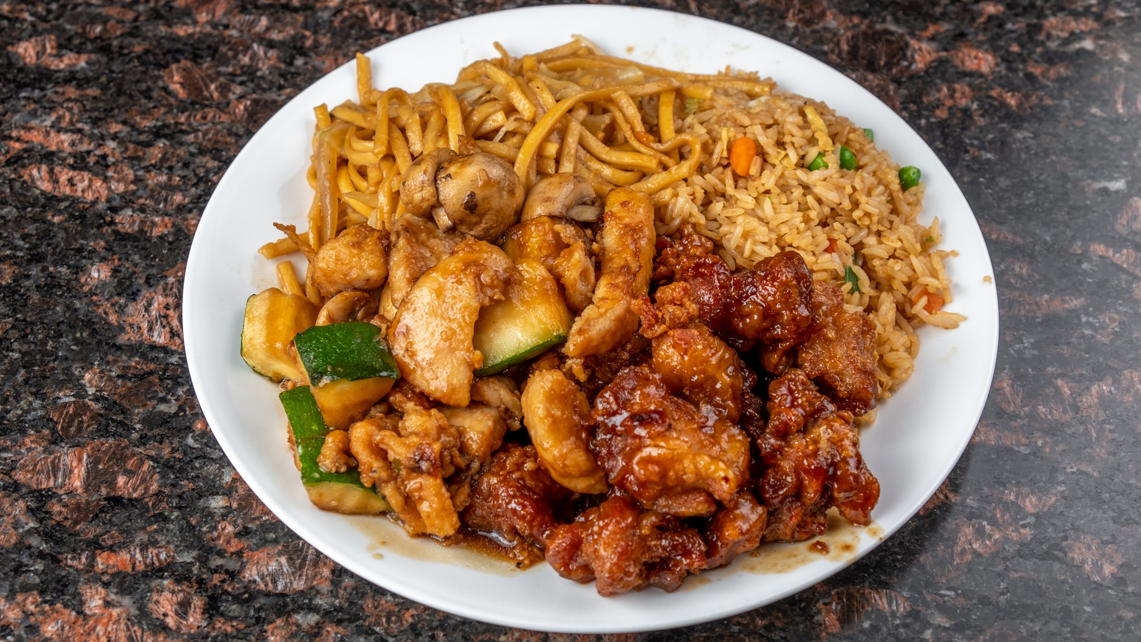 Order Build Your Own 2 Entree Plate, 2 Half Sides food online from China Express store, Converse on bringmethat.com