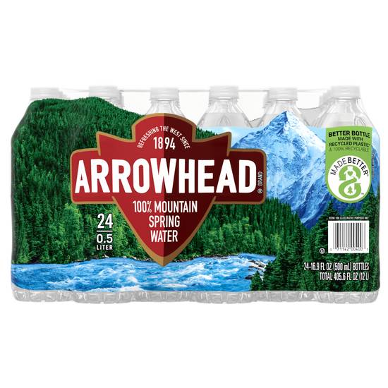 Order Arrowhead 100% Mountain Spring Waterv (16.9 oz x 24 ct) food online from Rite Aid store, Corte Madera on bringmethat.com