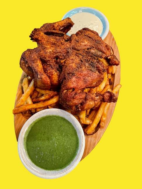 Order Tribos Charga Chicken - Whole Chicken - Comes with Fries food online from Tribos Peri Peri store, Artesia on bringmethat.com