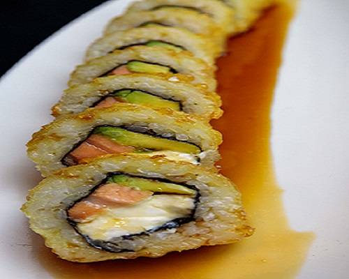 Order Philadelphia Tempura Roll – Deep Fried Roll food online from Sushi Factory store, Azusa on bringmethat.com