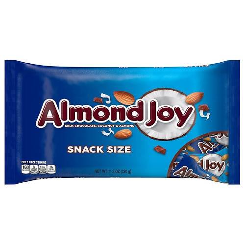 Order Almond Joy Halloween Snack Size Candy Bars, Small Bag Almond - 11.3 oz food online from Walgreens store, Bethel Park on bringmethat.com