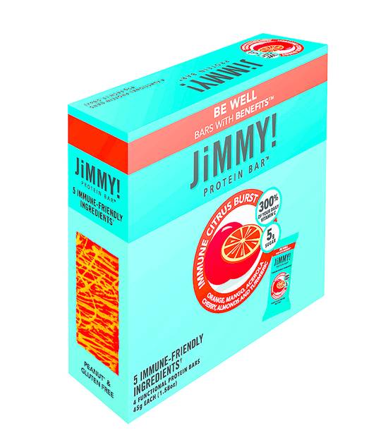 Order JiMMY Protein Bar Immune Citrus Burst (1.58 oz x 4 ct) food online from Rite Aid store, EUGENE on bringmethat.com