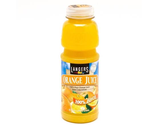 Order Langers Orange Juice, 16 oz. food online from Central Liquor Market store, Los Angeles on bringmethat.com