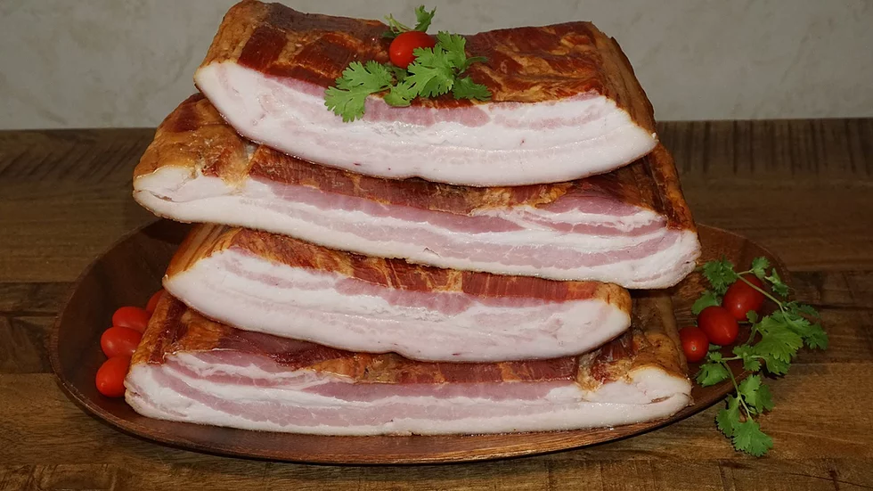 Order Smoked Bacon (Lašiniai) food online from Linos Lithuanian Food store, Toms River on bringmethat.com