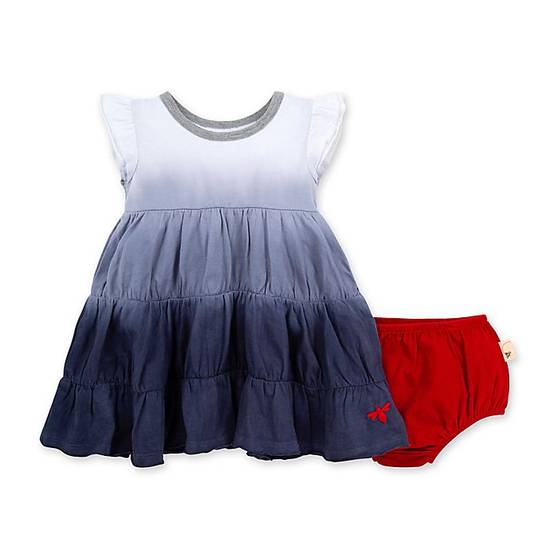 Order Burt's Bees Baby® Size 0-3M Dip Dyed Organic Cotton Dress with Diaper Cover in Smoke Blue food online from Bed Bath & Beyond store, Westbury on bringmethat.com