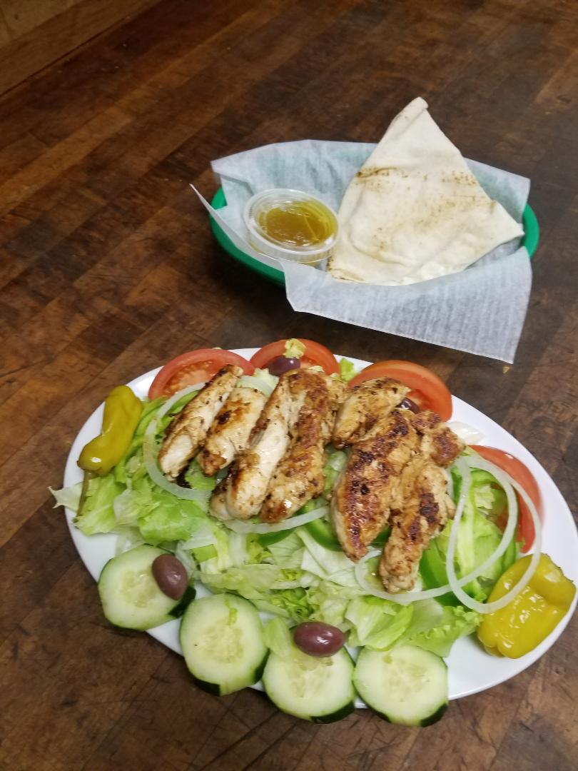 Order Grilled Chicken Salad food online from Minervas Pizza store, Providence on bringmethat.com