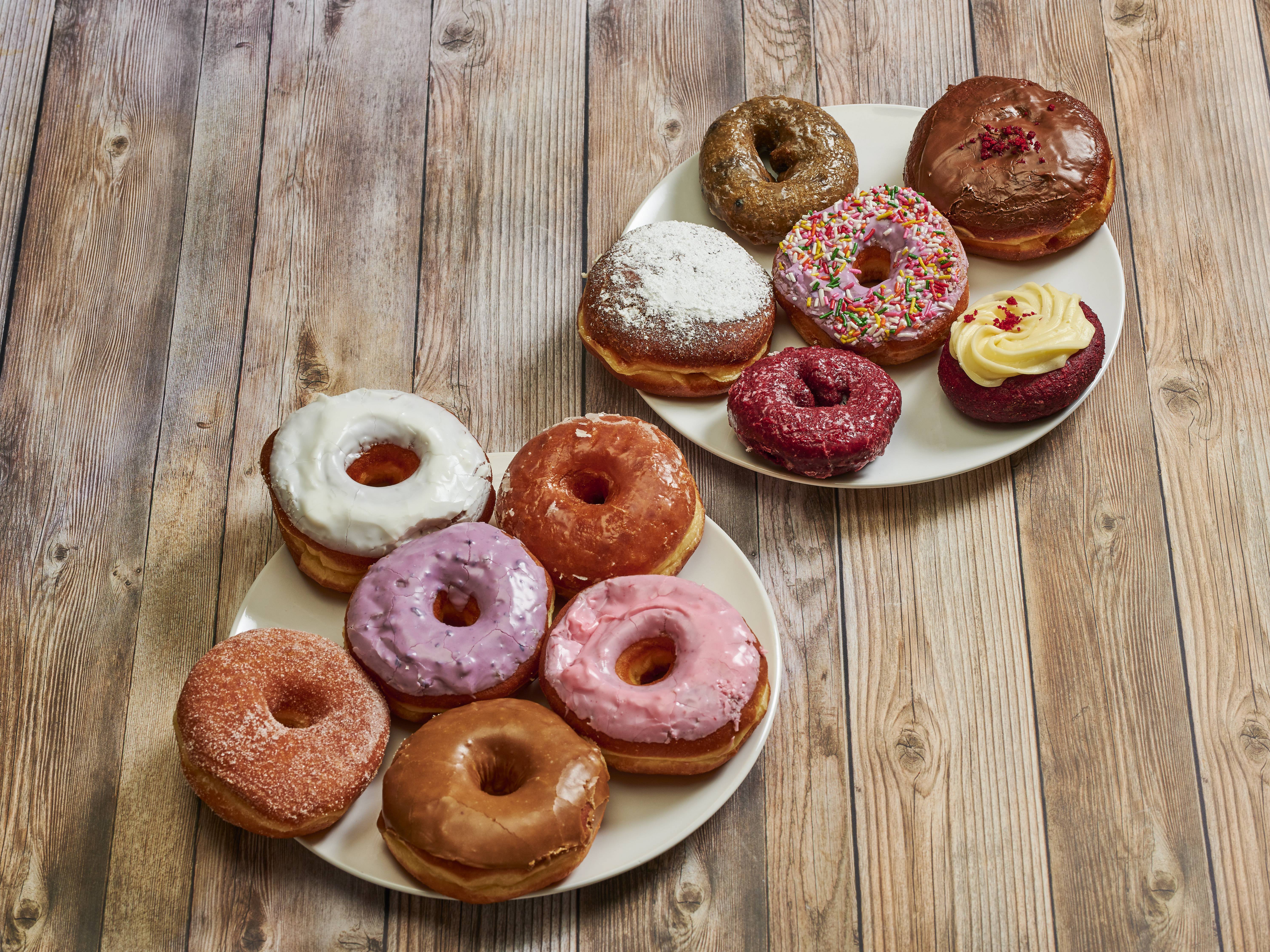 Order Dozen Assorted Donuts food online from Glee Donuts & Burgers store, Fountain Valley on bringmethat.com
