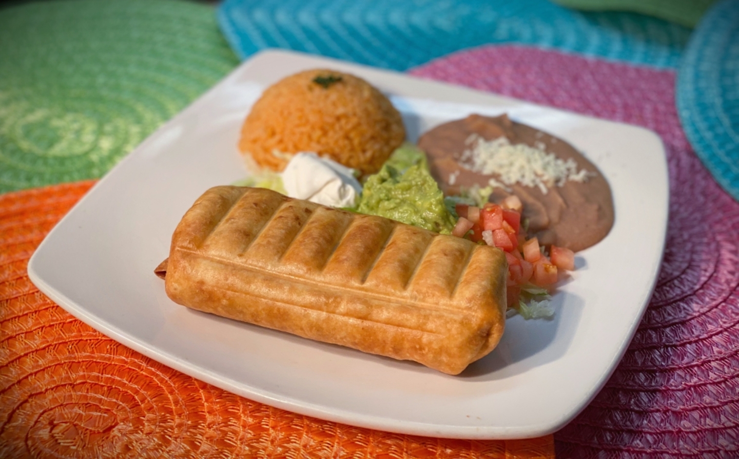 Order Chicken Chimichanga Dinner food online from Fiesta mexicana store, Chicago on bringmethat.com