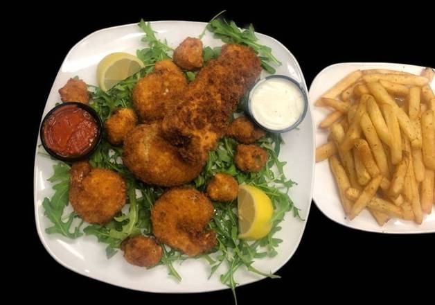 Order FRIED SEAFOOD COMBO food online from EGG’S ALE store, Philadelphia on bringmethat.com