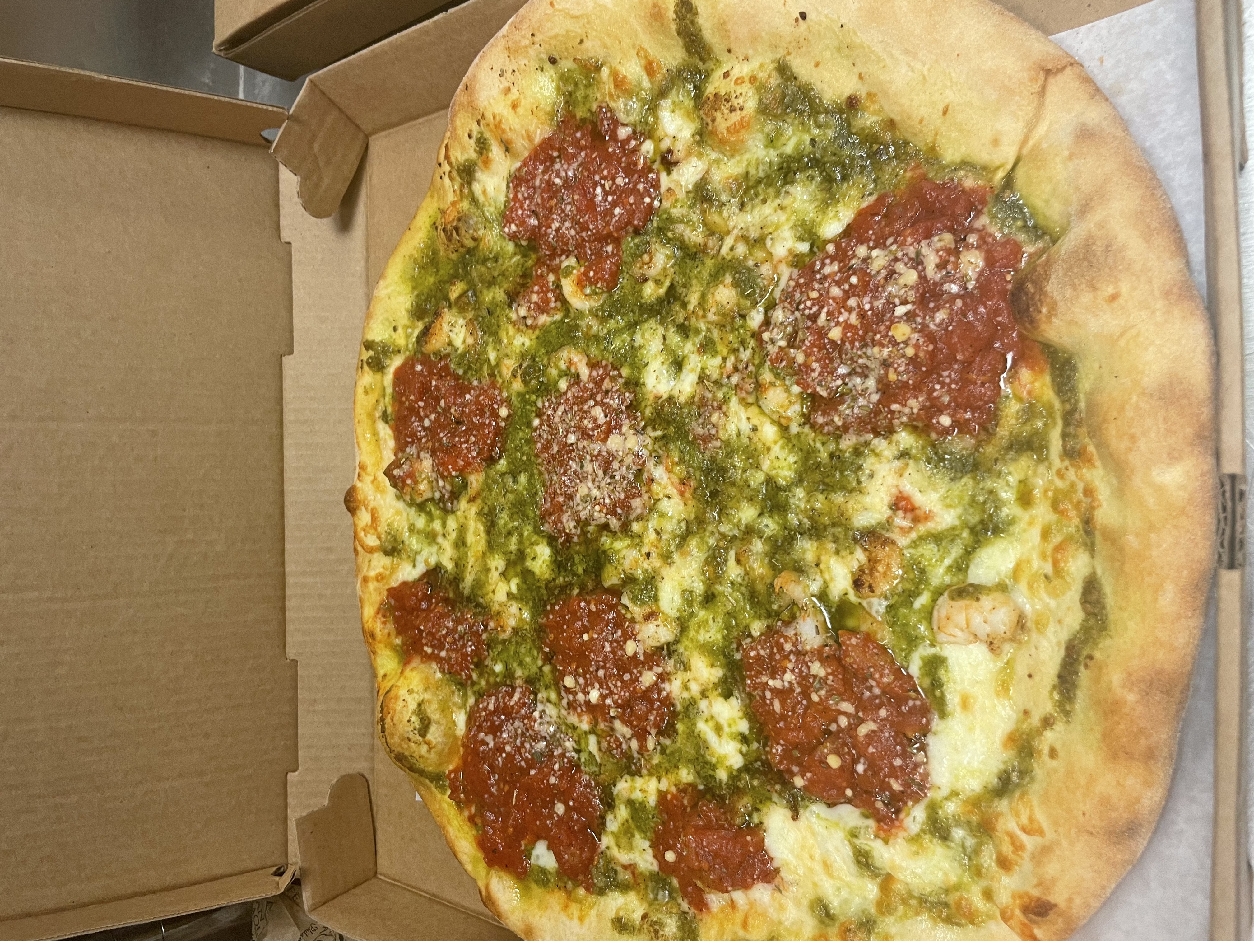Order Shrimp Pesto Pizza food online from Dolce carini pizza store, Philadelphia on bringmethat.com