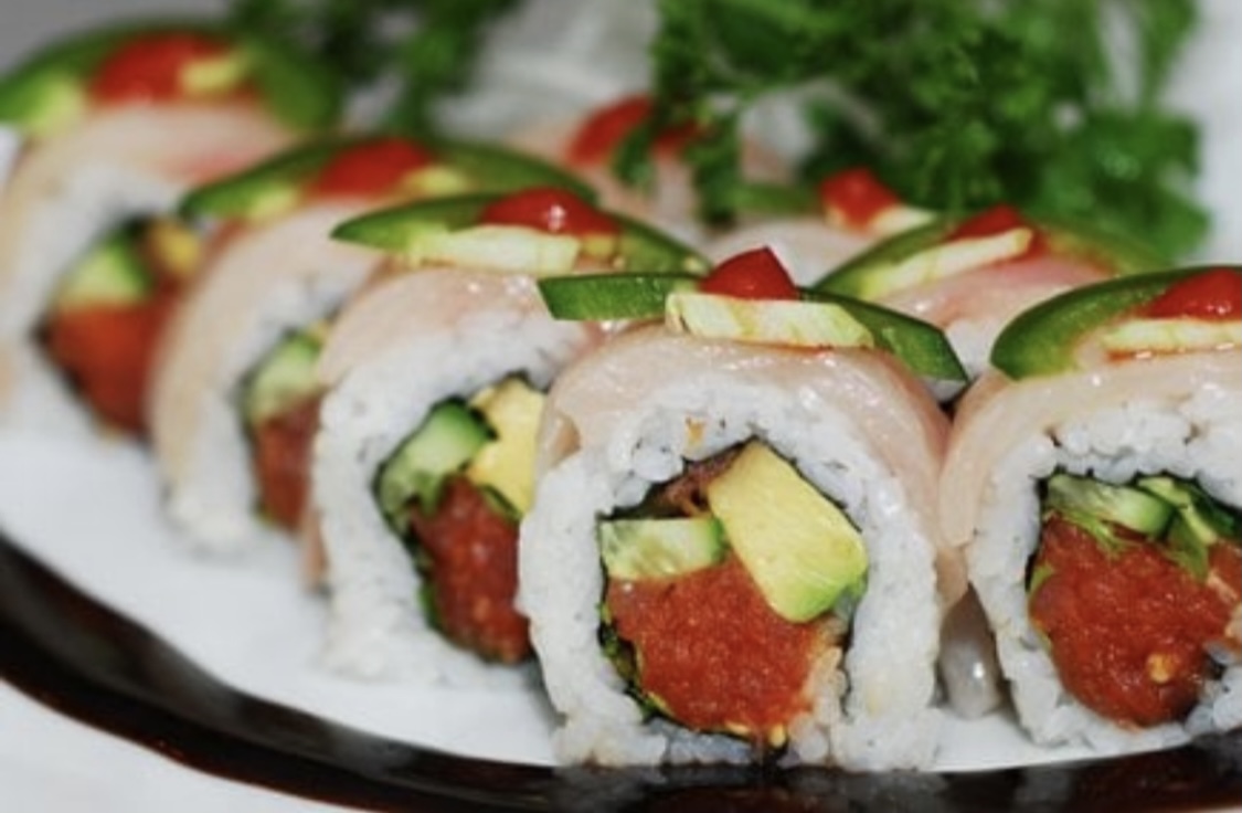 Order 13. Hamachi Jalapeno food online from Avocado Roll & Sushi store, Fullerton on bringmethat.com
