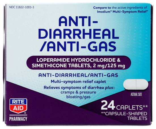 Order Rite Aid Anti-Diarrheal & Anti-Gas Caplets (24 ct) food online from Rite Aid store, MILFORD on bringmethat.com