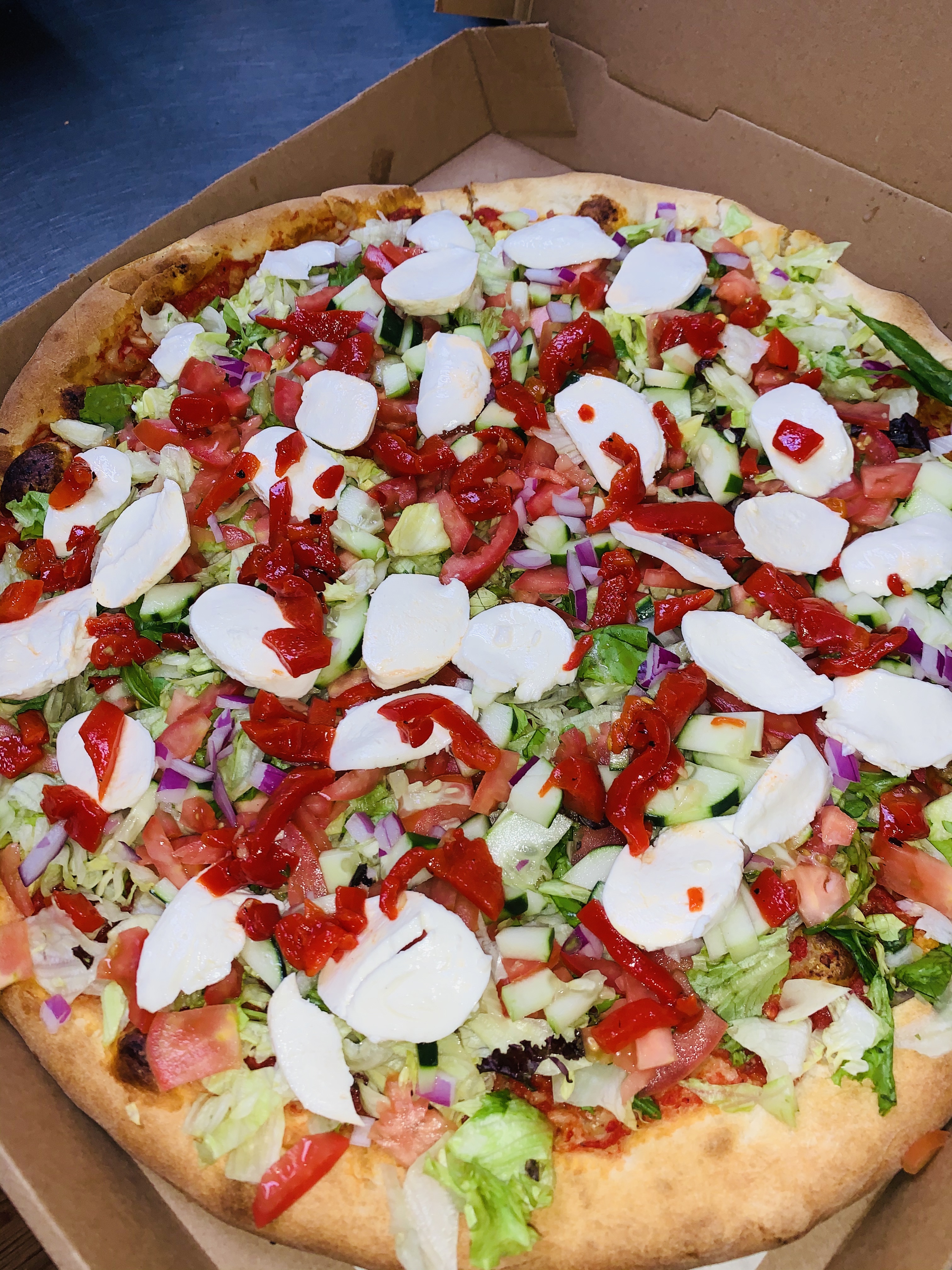Order Salad Pizza food online from Calabria Pizza store, Shrub Oak on bringmethat.com