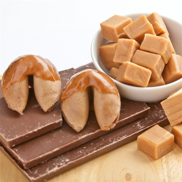 Order Chocolate Flavored Fortune Cookies Caramel Covered food online from Fancy Fortune Cookies store, Indianapolis on bringmethat.com