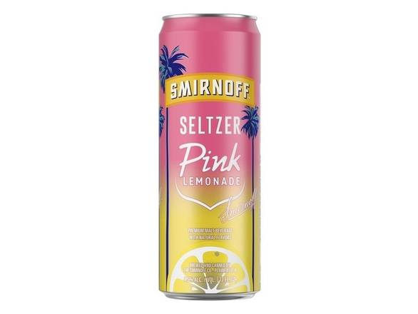 Order Smirnoff Seltzer Pink Lemonade - 12x 12oz Cans food online from Shar Armanetti Fine Wine & Spirits store, Carpentersville on bringmethat.com