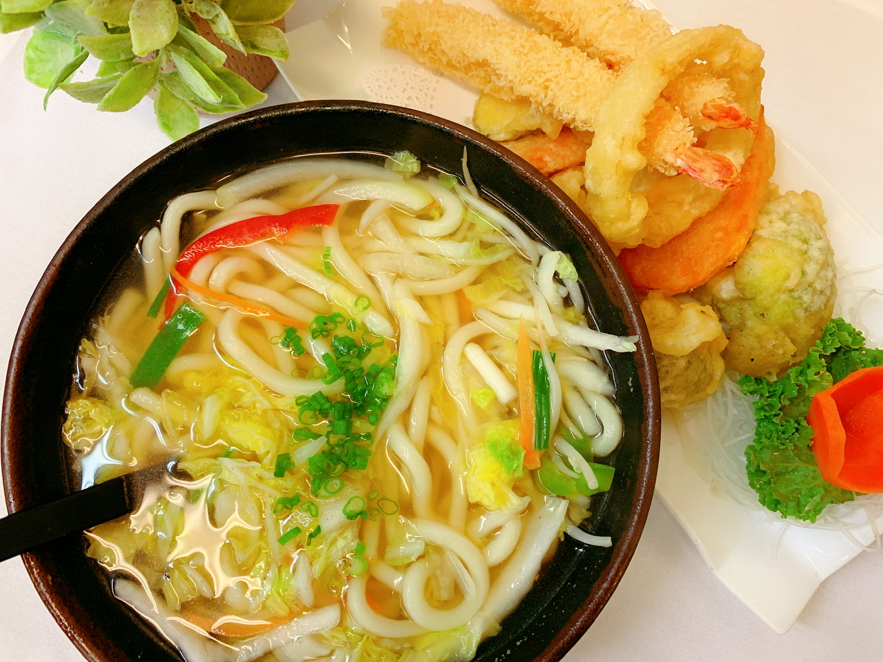 Order Shrimp and Vegetable Tempura Noodle Soup food online from Shogun store, Albany on bringmethat.com