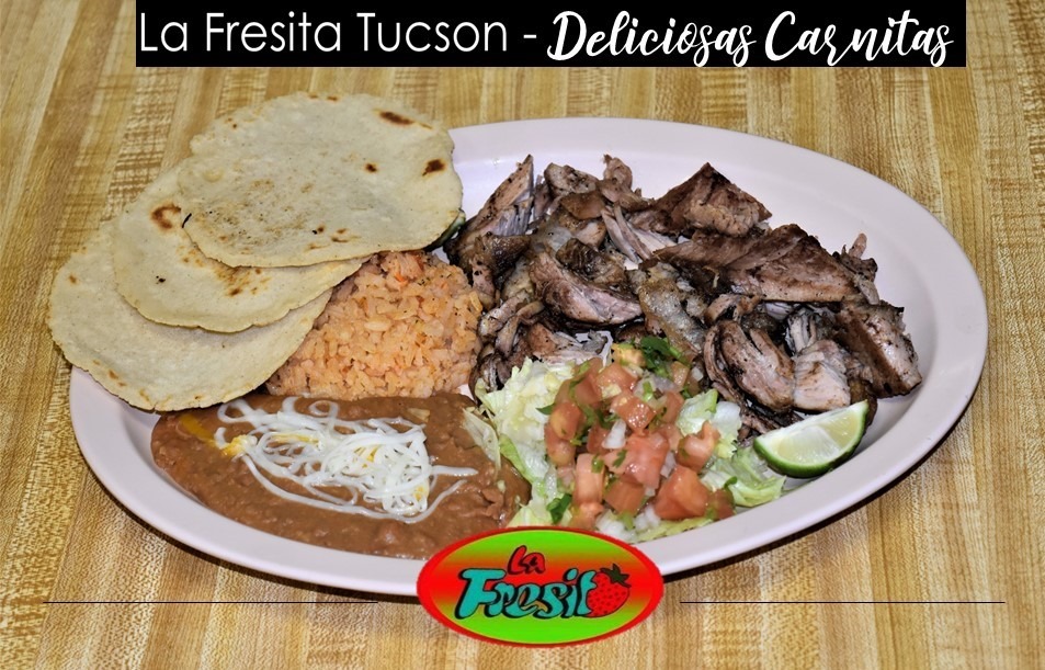 Order 3. Plato de Carnitas food online from La Fresita store, Tucson on bringmethat.com