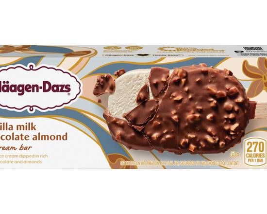 Order Haagen-Dazs Vanilla Milk Chocolate Almonds 3oz food online from Chevron store, Desert Hot Springs on bringmethat.com