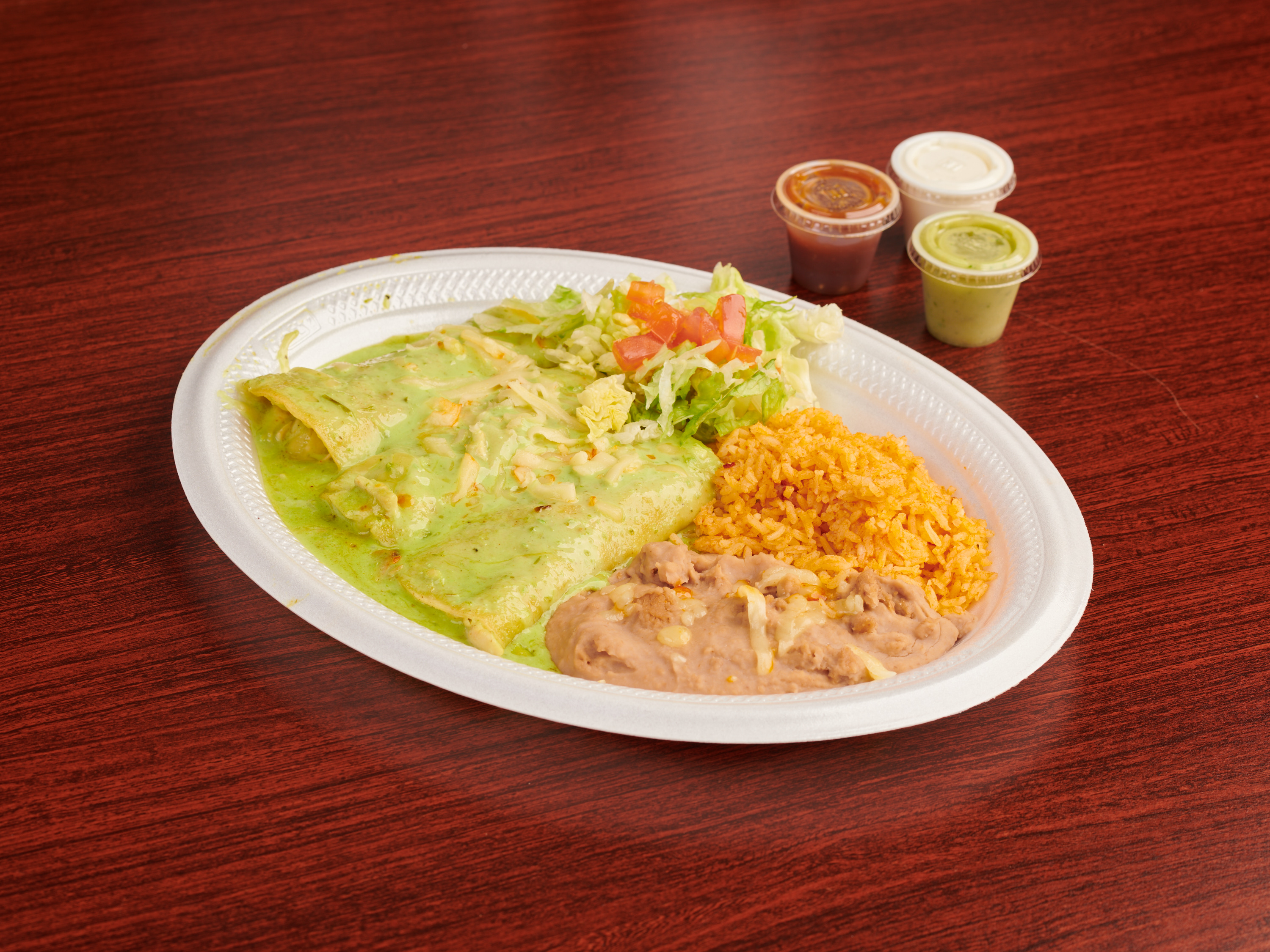 Order Enchilada Plate food online from Red Peppers store, El Paso on bringmethat.com