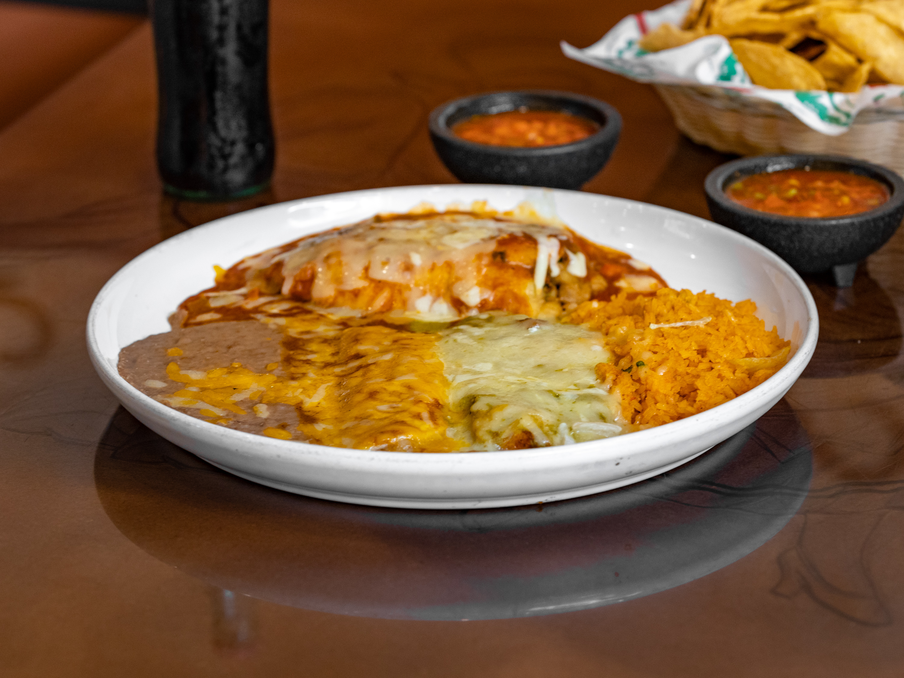 Order #18. Tamale, Enchilada and Chile Relleno Combo food online from Mi Tierra Family Mexican Restaurant store, Lincoln on bringmethat.com