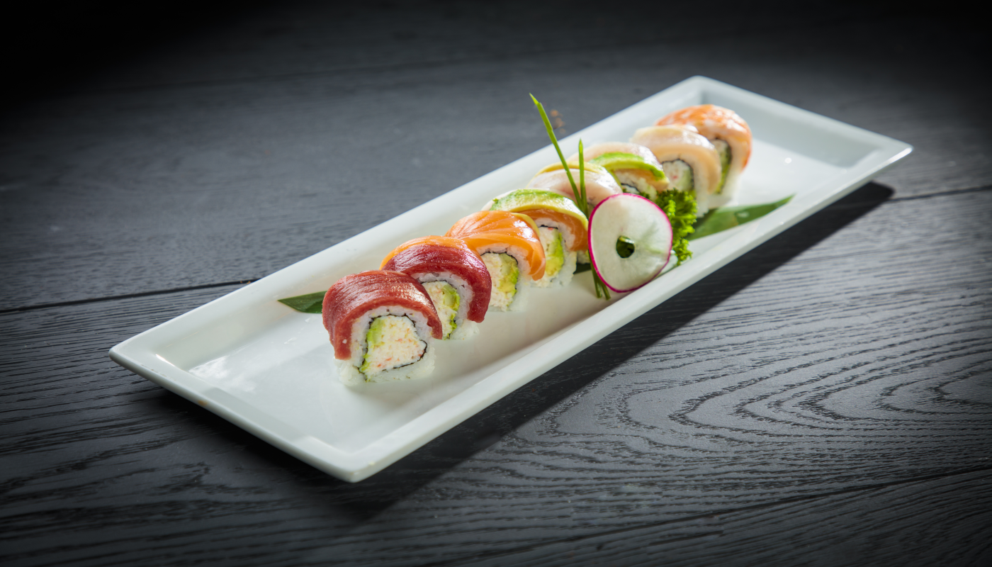Order R8. Rainbow Roll food online from Starfish Sushi - Downey store, Downey on bringmethat.com