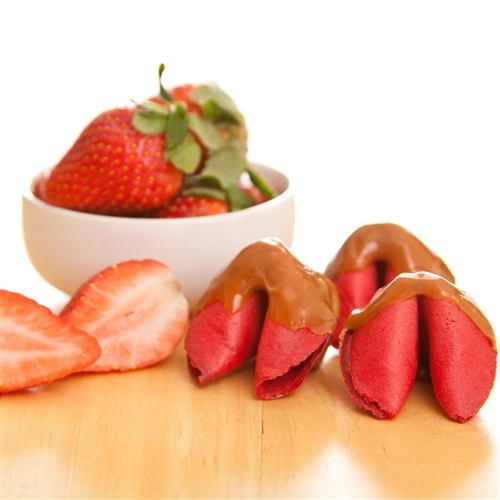 Order Strawberry Flavored Fortune Cookies Caramel Covered food online from Fancy Fortune Cookies store, Indianapolis on bringmethat.com
