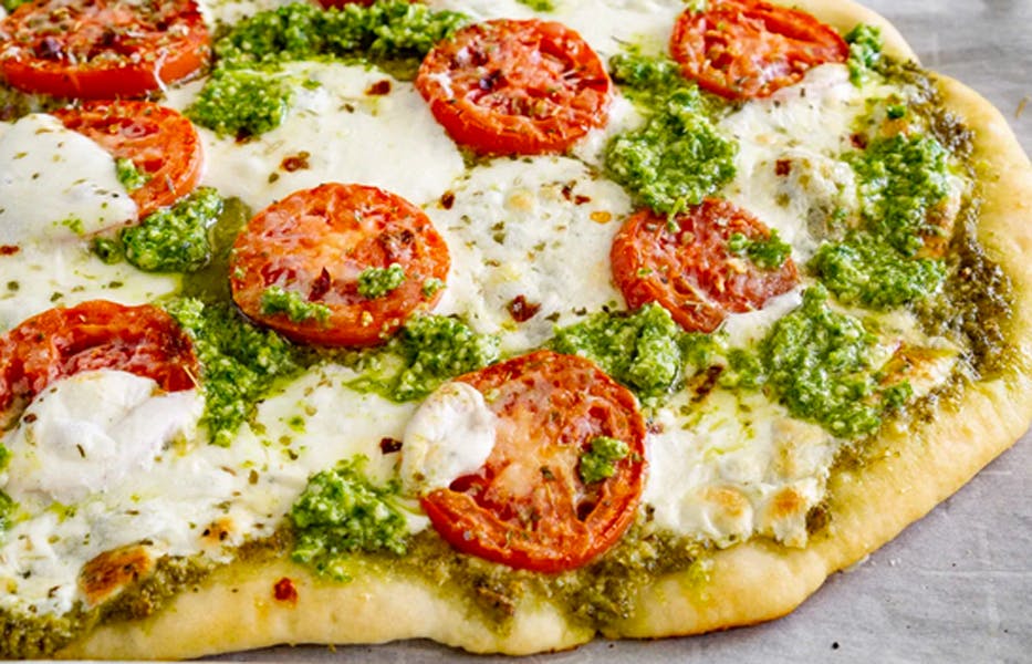 Order Pesto & Tomato Pie - Personal 12" food online from Brother Bruno Pizza store, Washingtonville on bringmethat.com