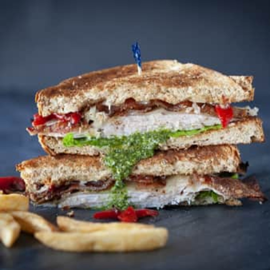 Order Turkey Pesto Sandwich food online from The Post Sports Bar & Grill store, Maplewood on bringmethat.com