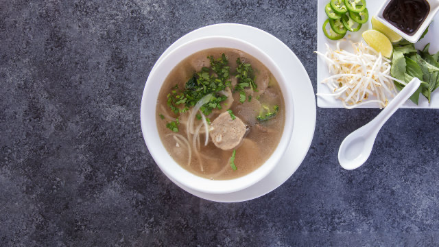 Order 53. Beef Pho food online from Kissaten Restaurant store, Indianapolis on bringmethat.com