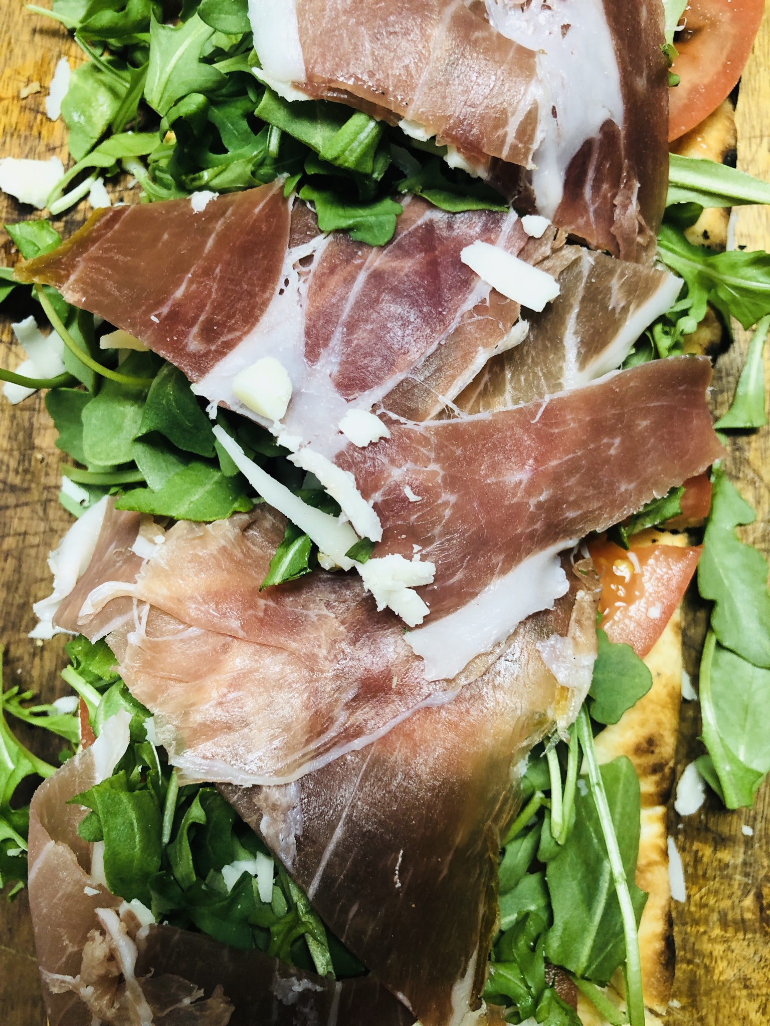 Order Prosciutto, Arugula, Tomato and Parmigiano Pizza food online from Siena Cafe store, New York on bringmethat.com
