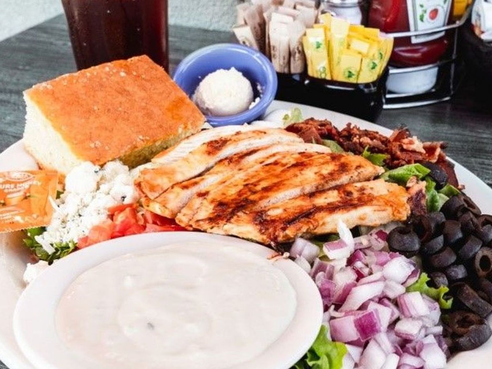 Order Cobb Salad - OO food online from Biscuits Cafe store, Chandler on bringmethat.com