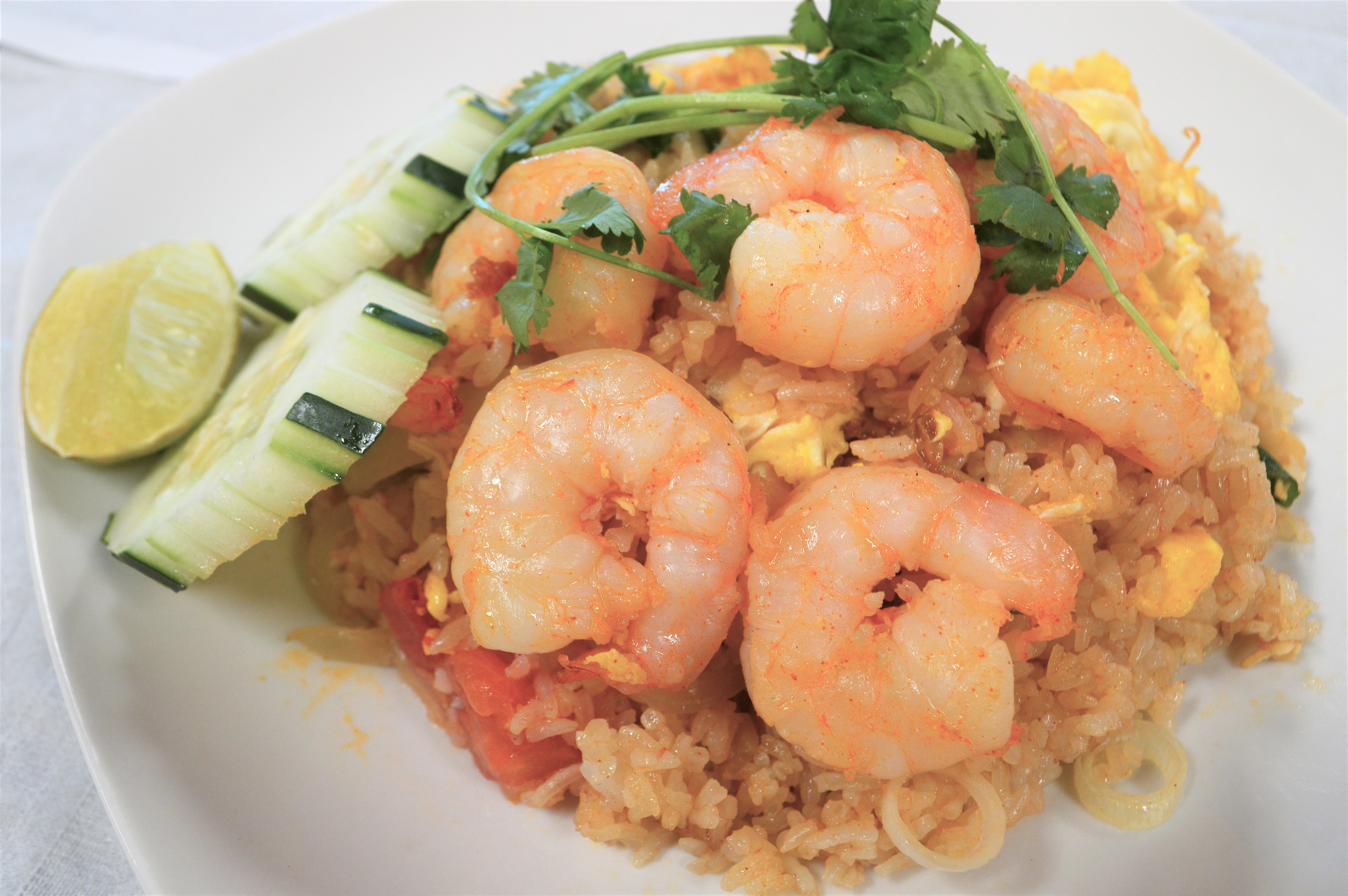 Order 52. Shrimp Fried Rice food online from Rialto Thai Kitchen store, Rialto on bringmethat.com