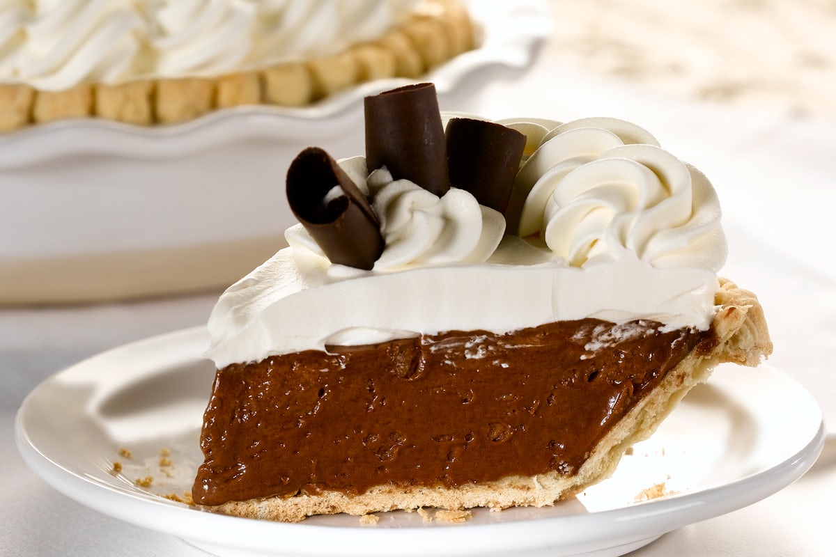 Order Chocolate French Silk Pie, slice food online from Bakery by Perkins store, Minnetonka on bringmethat.com