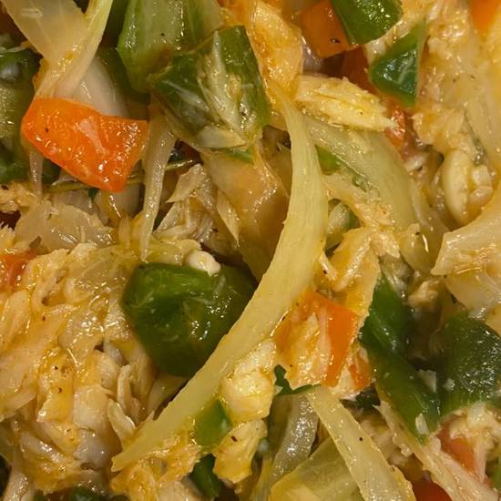 Order Saltfish and Okra food online from Ocean Blue Caribbean Restaurant and Bar store, Chandler on bringmethat.com