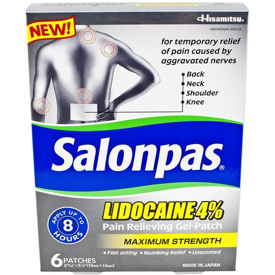 Order Salonpas Lidocaine Gel Patch (6 ct) food online from Rite Aid store, Cortland on bringmethat.com