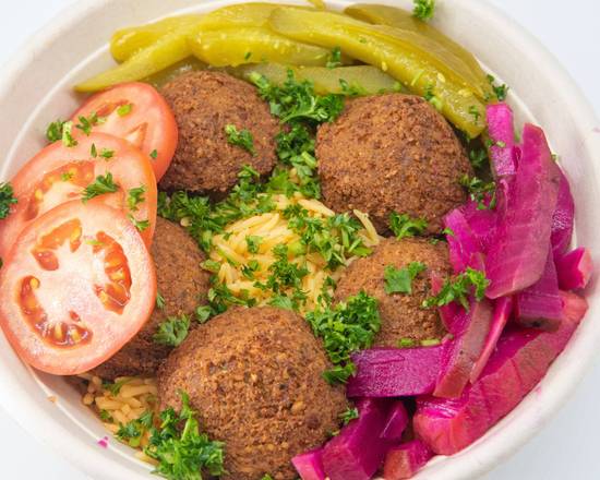 Order Falafel Bowl with Rice food online from Kabob Q store, Willowbrook on bringmethat.com