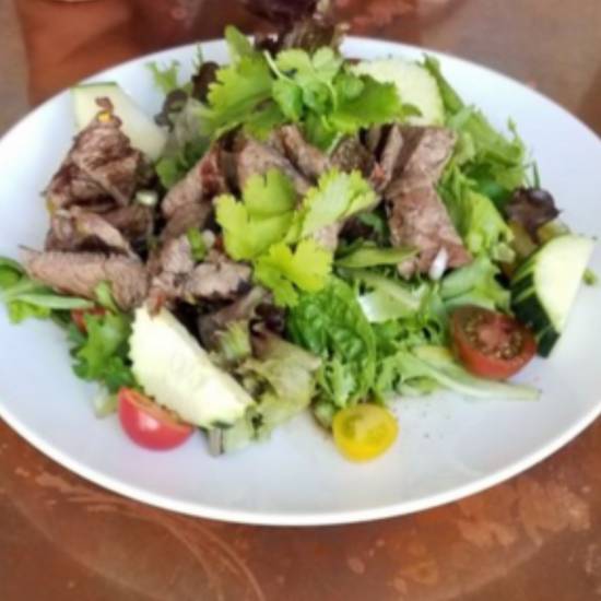 Order Beef Salad food online from Otus Thai Kitchen & Coffee store, West Hollywood on bringmethat.com