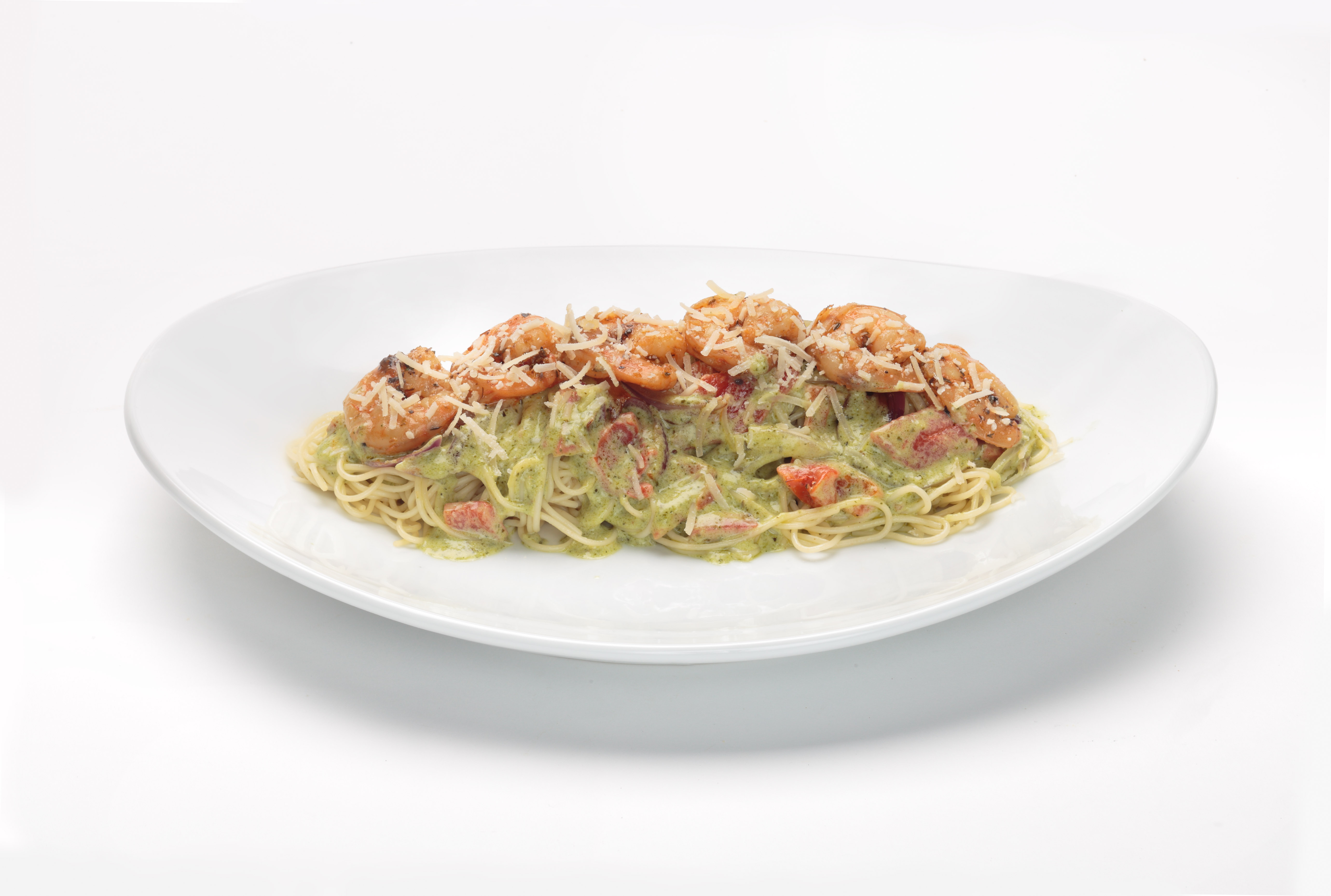 Order Pesto Shrimp Pasta food online from Oggi's Pizza and Brewing Co. - Apple Valley store, Apple Valley on bringmethat.com