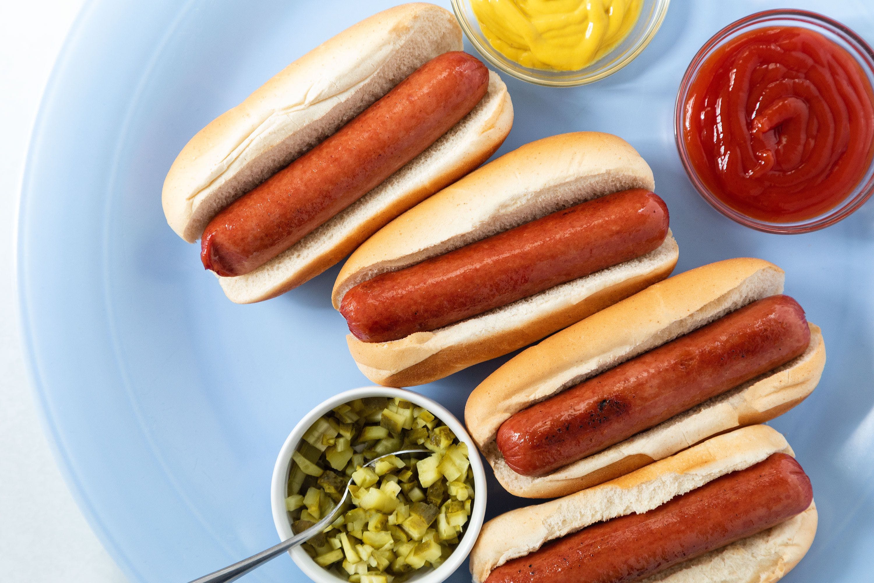 Order Plain Hot Dog - Hot Dog food online from Positanos Pizza store, Chicago on bringmethat.com