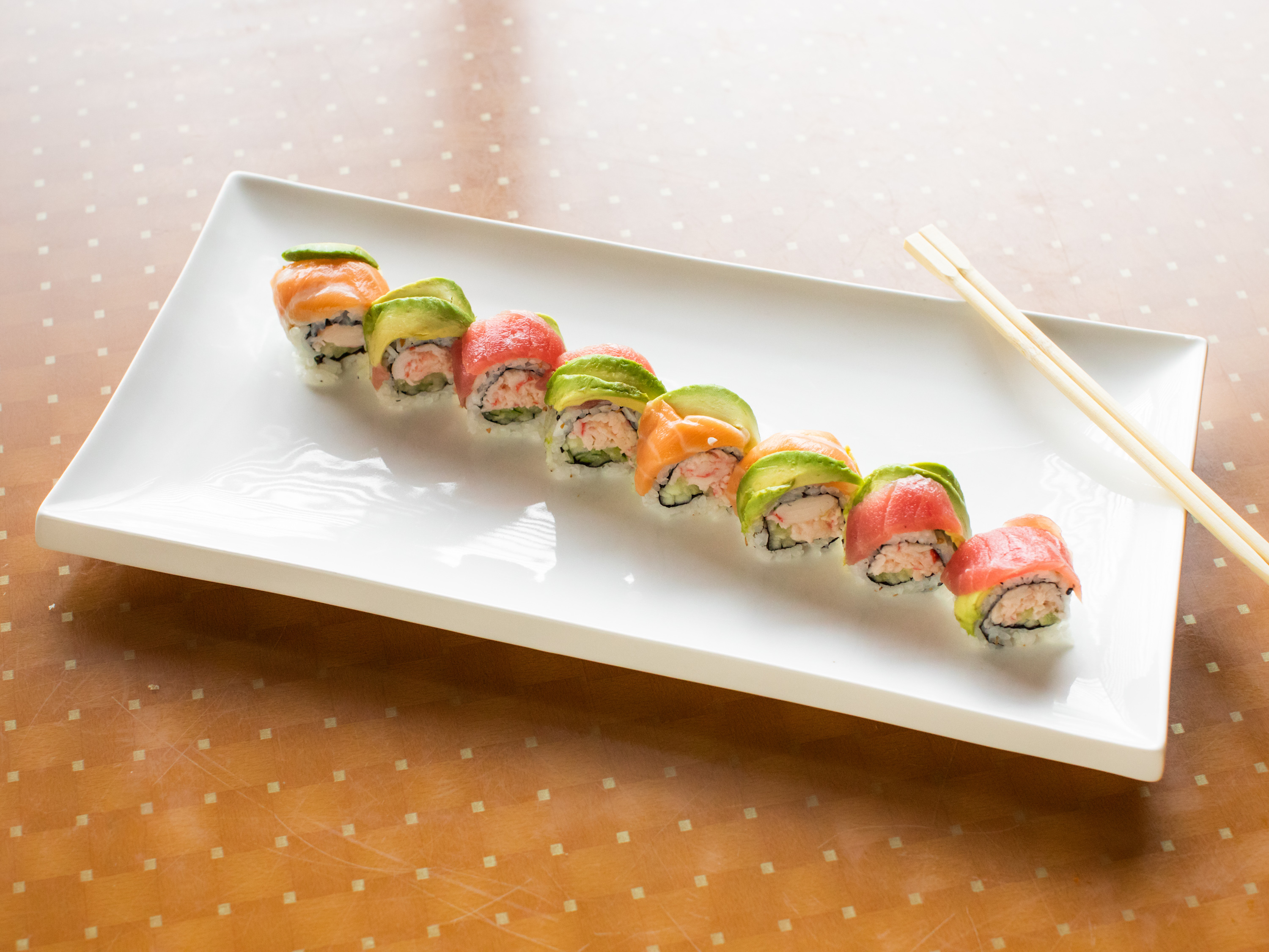 Order Rainbow Roll food online from Makoto Japanese Buffet store, Vancouver on bringmethat.com