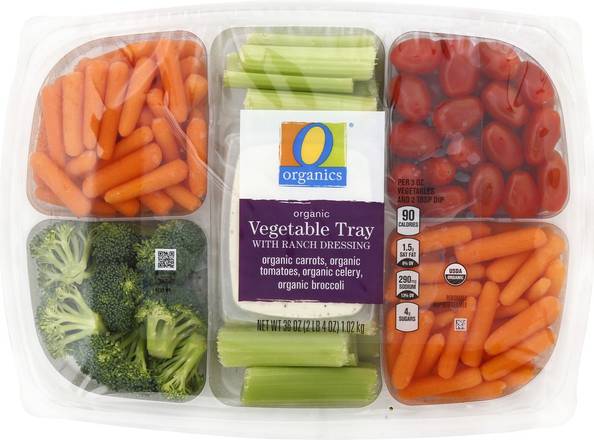 Order O Organics · Organic Vegetable Tray with Ranch Dressing (36 oz) food online from Jewel-Osco store, Libertyville on bringmethat.com