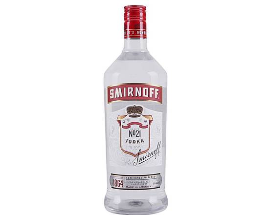 Order Smirnoff, 1.75L vodka (40.0% ABV) food online from Babaro Liquor Store store, Peabody on bringmethat.com