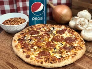 Order Large Original Pizza and a 12oz Pepsi Product food online from Manny & Olga Pizza store, Washignton on bringmethat.com