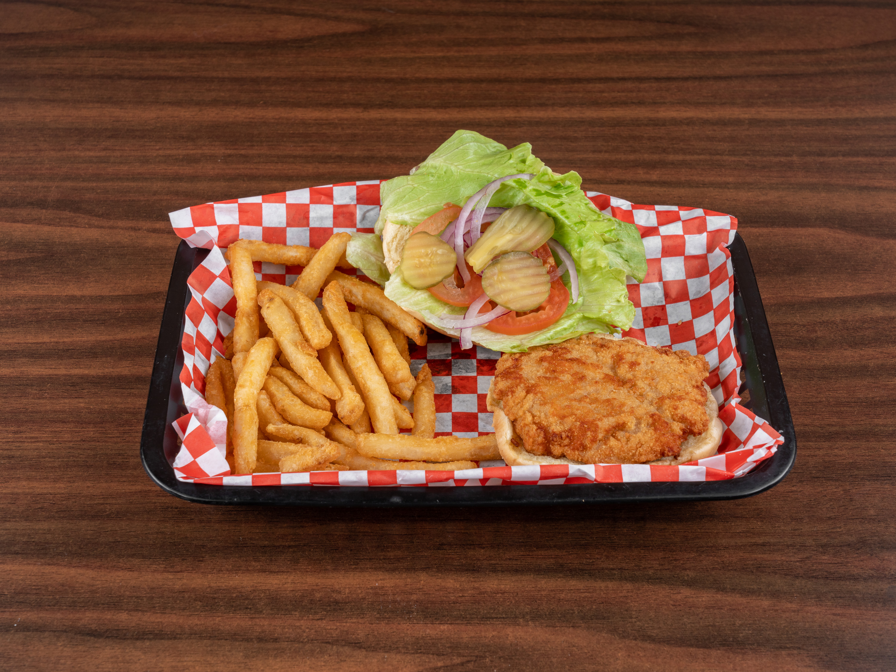 Order Crispy Chicken Burger Combo food online from Maria Pizza & Burgers store, Katy on bringmethat.com